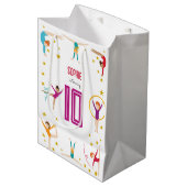 曲芸と体操のスポーツ女の子の誕生日 ミディアムペーパーバッグ (正面アングル)