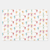 曲芸と体操のスポーツ女の子の誕生日 ラッピングペーパーシート (正面2)