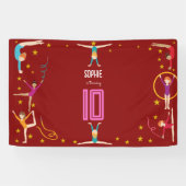 曲芸と体操のスポーツ女の子の誕生日 横断幕 (横)