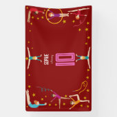 曲芸と体操のスポーツ女の子の誕生日 横断幕 (縦)