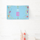 曲芸と体操のスポーツ女の子の誕生日 横断幕 (インサイチュ)