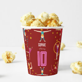 曲芸と体操のスポーツ女の子の誕生日 紙コップ