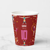 曲芸と体操のスポーツ女の子の誕生日 紙コップ (正面)