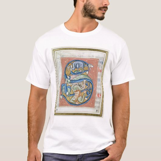曲芸師を描写しているHistoriatedのイニシャル」 Tシャツ (正面)