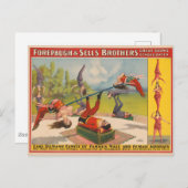 曲芸行為を示すサーカスのポスター、1899年頃。 ポストカード (正面/裏面)