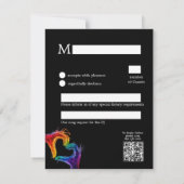 🌈曲❤️の要求ハートを含むプライド結婚 出欠カード (裏面)