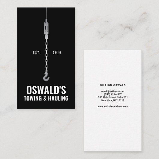 曳航及び運搬 名刺 (正面/裏面)