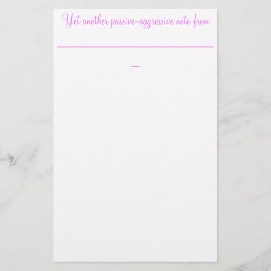 更に別の受動の積極的なノートからの: 便箋 (正面)