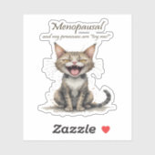 更年期のユーモア ストレスフルな怒れる猫 シール (シート)