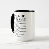 更年期テキストコード、面白い更年期前ギフト マグカップ (正面左)