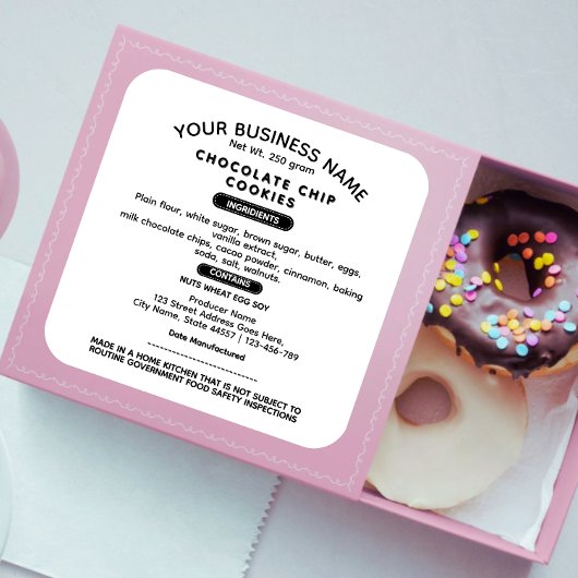 更新されたアーカンサスのコテージ食品法ラベル スクエアシール