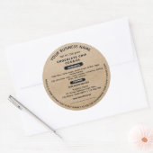 更新されたア素朴ルカンサス州コテージ食品法ラベル ラウンドシール (封筒)