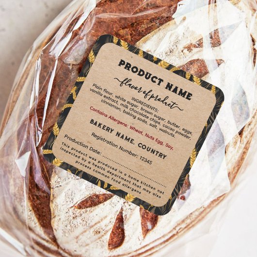 更新されたイリノイ州コテージ食品ラベル小麦の袋 スクエアシール