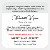 更新されたイリノイ州コテージ食品ラベル スクエアシール (正面)