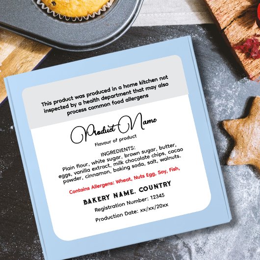 更新されたイリノイ州コテージ食品ラベル スクエアシール