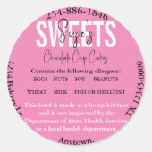 更新されたテキサス州州コテージ法成分ラベル ラウンドシール (正面)