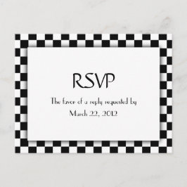 更新されたフ市松模様にラグメニューRSVP インビテーションポストカード
