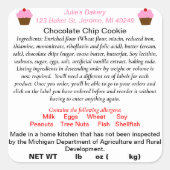 更新されたミシガン州コテージ食品法ラベル スクエアシール (正面)