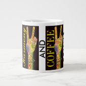 更新された愛とコーヒー= PEACE Jumbo Mug ジャンボコーヒーマグカップ (正面)