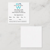 更新された歯科医アポイントメントリマインダー名刺 予約カード (正面/裏面)