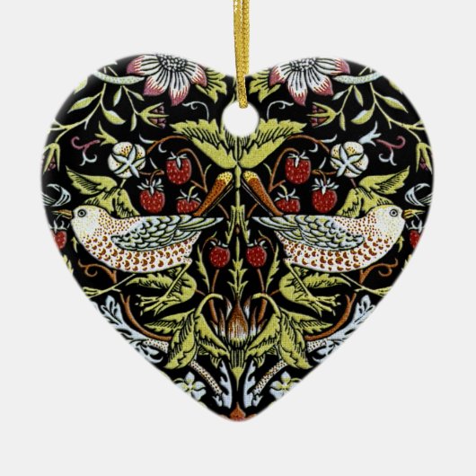 更新されるウィリアム・モリスの鳥および花2 セラミックオーナメント (正面)