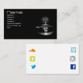 更新される社会的なアイコンが付いているDJの名刺をパーティを楽しんで下さい 名刺 (正面/裏面)