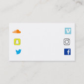更新される社会的なアイコンが付いているDJの名刺をパーティを楽しんで下さい 名刺 (裏面)