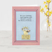 更新される自由の女神-誕生日 カード (黄色い花)