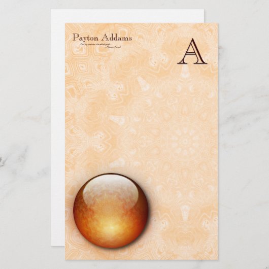 更新の宝石-モノグラムの文房具 便箋 (正面/裏面)