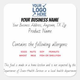 更新テキサス州コテージ法食品ラベルのシール スクエアシール