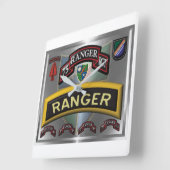 更新デザイン第75レンジャー連隊 スクエア壁時計 (傾斜)