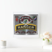 更新デザイン第75レンジャー連隊 スクエア壁時計 (ホーム)