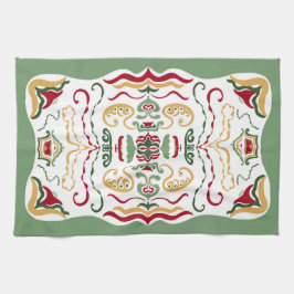 更新モダンされた休日の色の手書きアート キッチンタオル