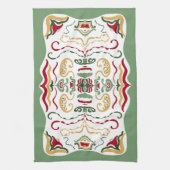 更新モダンされた休日の色の手書きアート キッチンタオル (縦)