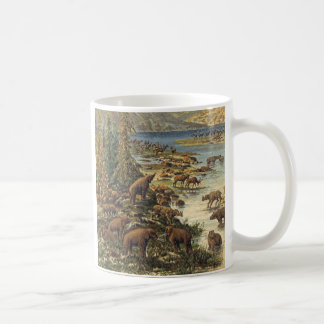 更新世時代の旧式なプリント コーヒーマグカップ