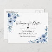 更新日エレガント新プランほこりっぽい青い花 ポストカード (正面/裏面)