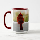 更新日:(鳥)ショウジョウコウカンチョウ/来場者天国の詩と文字 マグカップ (左)