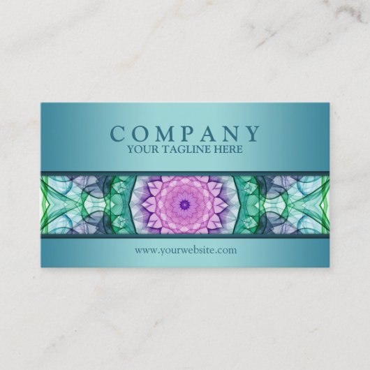 更新済モダンな《植物》スイレンの曼荼羅- 名刺 (正面)