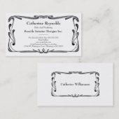 更新済レトロのアールデコのボーダーシンプルな華麗さ 名刺 (正面/裏面)