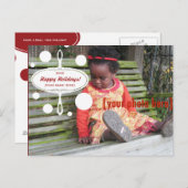 更新済レトロの休日のオーナメント- シーズンポストカード (正面/裏面)