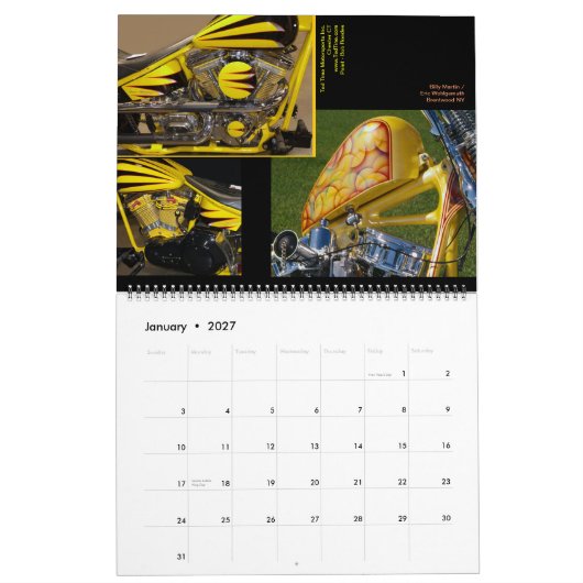 更新済! オートバイの虹2013年 -- 18か月 カレンダー (1月 2027)