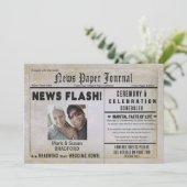 更新結婚の誓い招待状，新しい紙，写真 招待状 (スタンド正面)