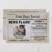 更新結婚の誓い招待状，新しい紙，写真 招待状 (正面/裏面)