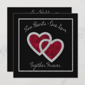 更新結婚の誓い – 招待 – 2つのハート 招待状 (正面/裏面)