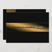 更新結婚のVOWS招待状-金ゴールド/黒 招待状 (正面/裏面)