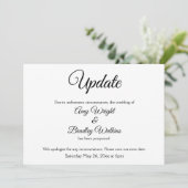 「更新」エレガントな延期結婚式のお知らせ 招待状 (スタンド正面)
