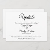 「更新」エレガントな延期結婚式のお知らせ 招待状 (正面/裏面)