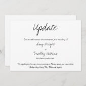 「更新」延期カジュアルの結婚発表 招待状 (正面/裏面)