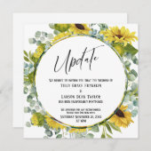 "更新"水の色のフローラ延期結婚カード 招待状 (正面/裏面)