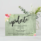 "更新"花の緑の木の延期結婚日 招待状 (スタンド正面)